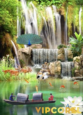 File tranh Tranh phong thủy 3D - phong cảnh sơn thủy hữu tình #71 (gốc) chủ đề trẻ em