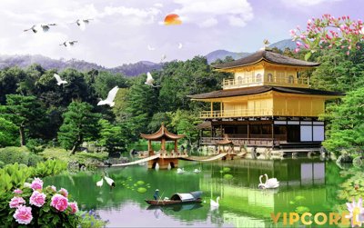 Tải file Tranh phong thủy 3D - phong cảnh sơn thủy hữu tình #95 (PSD) cho in ấn quảng cáo