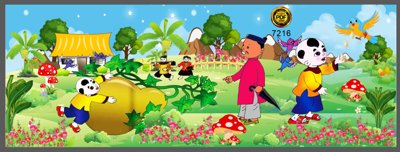 File in ấn chuyên nghiệp Tranh quả đào tiên trang trí trường học mới (file gốc)