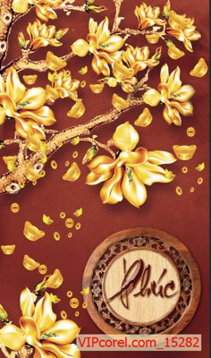 File gốc Tranh tài lộc - Tranh tường 3D file PSD 15282 (dành cho quảng cáo)