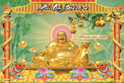 Tải file PSD Tranh tài lộc phật di lạc 3D file PSD 15267 (nguyên layer) để in