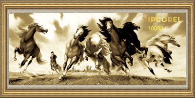 File gốc Tranh tường Mã Đáo Thành Công - Tranh con ngựa #17 (in tráng gương) ốp tường