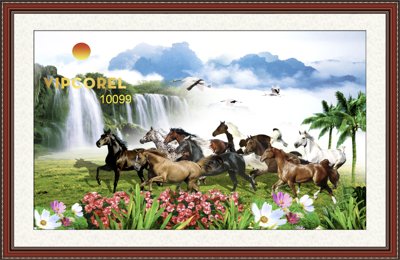 Tải file Tranh tường Mã Đáo Thành Công - Tranh con ngựa #18 (ảnh gốc) in gạch 3D