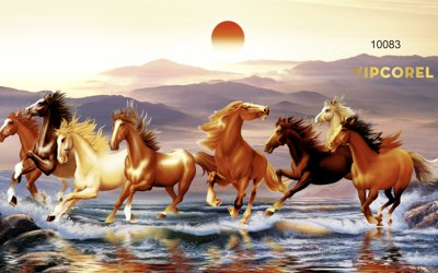 File tranh in trần 3D Tranh tường Mã Đáo Thành Công - Tranh con ngựa #2 (ảnh gốc)