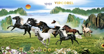 File tranh Tranh tường Mã Đáo Thành Công - Tranh con ngựa #20 (gốc) phong cách tối giản