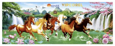 File in trần Tranh tường Mã Đáo Thành Công - Tranh con ngựa #22 (file gốc) phong thủy