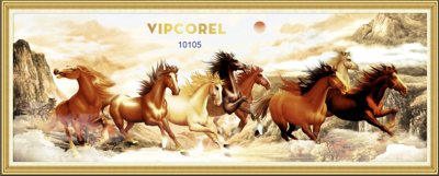 File gốc Tranh tường Mã Đáo Thành Công - Tranh con ngựa #24 (vector) cho in ấn