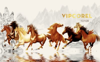 File tranh Tranh tường Mã Đáo Thành Công - Tranh con ngựa #27 (file gốc) chủ đề phong thủy