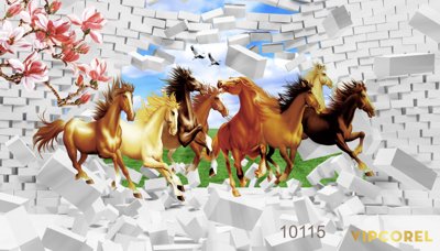 File tranh gốc Tranh tường Mã Đáo Thành Công - Tranh con ngựa #34 (bản quyền) Filetranh.com