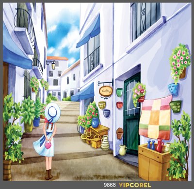 Tải về hình ảnh gốc Tranh tường quán cà phê #05 file in tif sắc nét