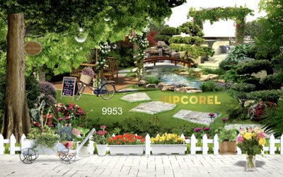 File gốc Tranh tường quán cà phê #58 file PSD (trang trí) phòng ngủ