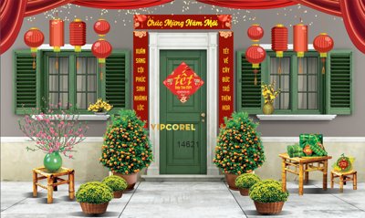 File in lụa Tranh tiểu cảnh chụp ảnh tết xuân 2025 #2 file corel (chất lượng cao) Tranh tiểu cảnh chụp ảnh tết xuân 2025 #2 file corel