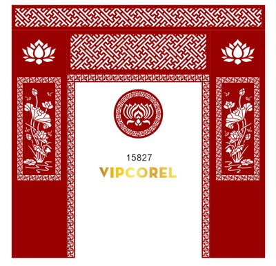 File tranh trang trí Vách CNC ốp tường sau bàn thờ #55 file corel (tải file gốc)