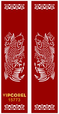 File PSD Vách CNC họa tiết cá chép trang trí file corel (nguyên bản) cho thiết kế