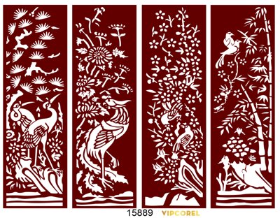 File tranh Vách ngăn CNC Tùng Cúc Trúc Mai file corel (gốc) chủ đề trẻ em
