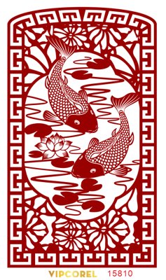 File tranh Vách ngăn CNC cá chép và hoa sen file corel (gốc) in film