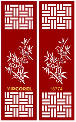 File gốc Vách ngăn CNC họa tiết cây tre và chim #2 (ảnh chi tiết) để in ấn