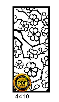 File gốc Vách ngăn CNC mẫu hoa đào file Corel (ảnh chi tiết) để in ấn