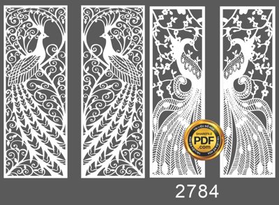 File gốc Vách ngăn họa tiết con công cắt CNC tấm gỗ nhựa cdr (in mica) trang trí