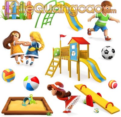 Tải file gốc VECTOR công viên trò chơi cho trẻ em File EPS (in khổ lớn) không vỡ