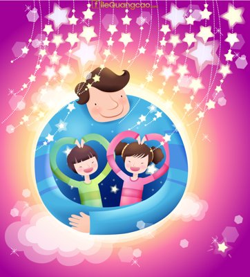 File tranh VECTOR mầm non gia đình muôn màu sắc #1 File EPS (ảnh gốc) in trần xuyên sáng