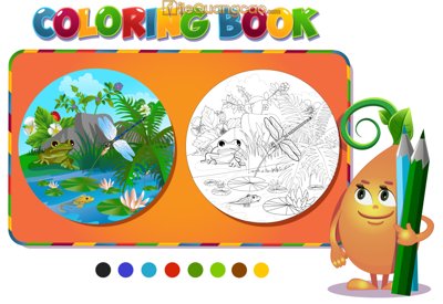 File gốc VECTOR sách tập tô màu động vật, hoa lá cho bé (in mica) làm bảng hiệu