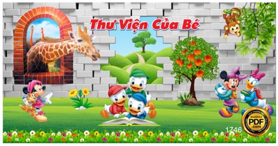 Hình ảnh file gốc in trần nhà [VIP] Tranh Thư viện của bé file PDF & CDR