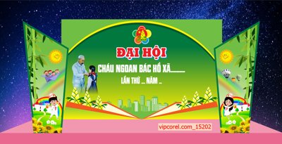 File gốc Vector Đại hội cháu ngoan Bác Hồ mẫu mới 2026 (thiết kế) cho in ấn