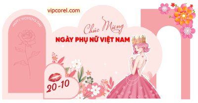 Tải file Vector Checkin sự kiện ngày phụ nữ Việt Nam 20/10 (gốc) làm file thiết kế