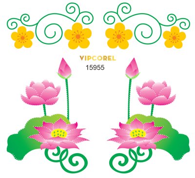 Hình ảnh file gốc in trần nhà Vector Hoa sen led trang trí cột đèn file corel