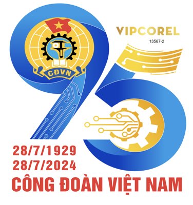 File in trần Vector Logo kỷ niệm 95 năm ngày thành lập Công Đoàn (file gốc) xuyên sáng