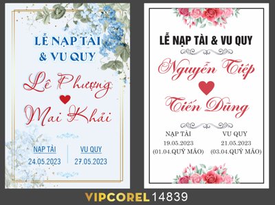 Tải file Vector bảng bên đám cưới Lễ Vu Quy 2025 (PSD) cho in tranh 3D