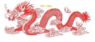 File PSD Vector con rồng thời Nguyễn file corel (gốc) tách lớp chi tiết