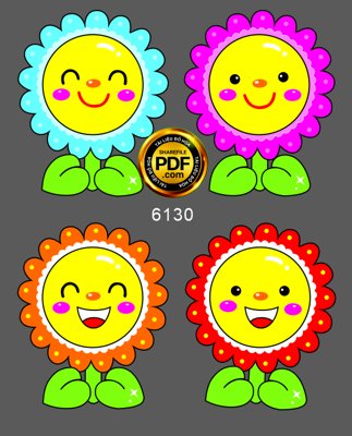 File ảnh gốc Vector hình bông hoa dễ thương file corel (chuyên in mica)