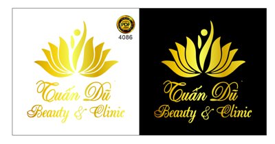 File tranh Vector logo Tuấn Dũ Beauty & Clinic file corel (ảnh gốc) in trần xuyên sáng