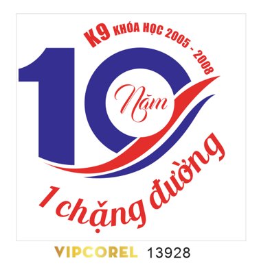 Download file Vector logo in áo 10 năm 1 chặng đường file corel (gốc) cho xưởng in