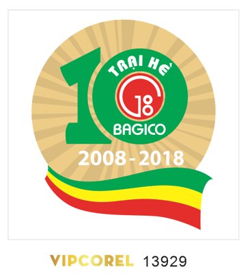 File gốc Vector logo in áo kỷ niệm 10 năm trại hè BAGICO (trang trí) cho phòng khách