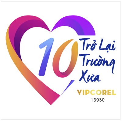 File gốc Vector logo kỷ niệm 10 năm trở lại trường xưa (PNG) không nền chất lượng