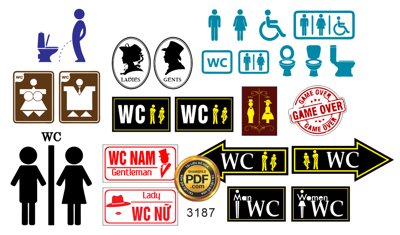 File ảnh Vector tài liệu thiết kế bảng biển WC file CDR (gốc) in standee
