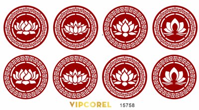 Tải file Vector tấm tròn hoa sen CNC dán tường sau bàn thờ (PSD) cho in tranh kính