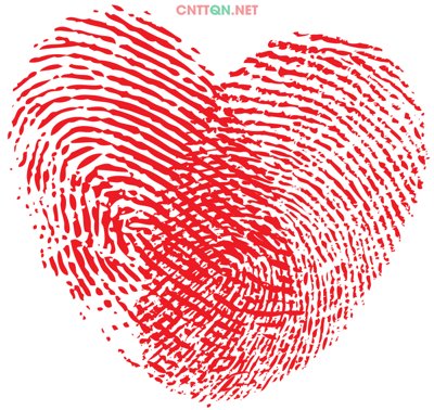 File in ấn cao cấp Vector vân tay trái tim file CorelDRAW (file gốc)