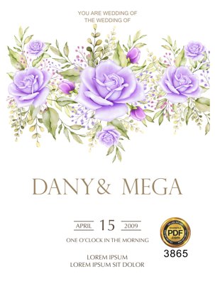 File gốc Vector wedding Invitation #100 file PDF (cho in ấn) độc quyền