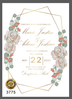 File in lụa Vector wedding Invitation #10 file PDF (tân cổ điển) Vector wedding Invitation #10 file PDF