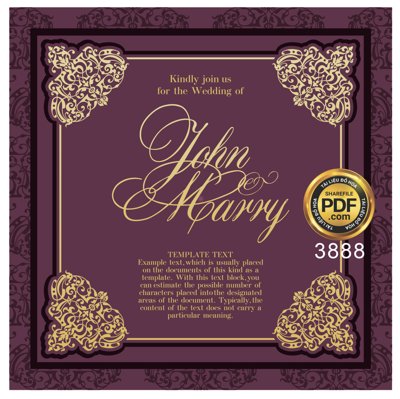 Download file ảnh gốc Vector wedding Invitation #123 file PDF để in ấn