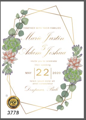 File in trần Vector wedding Invitation #13 file PDF (bản gốc 3D) sống động