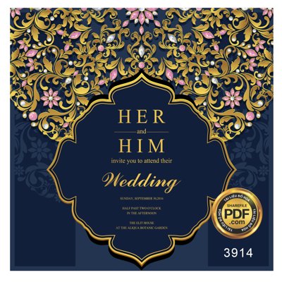 Cung cấp file tranh gốc Vector wedding Invitation #149 file PDF độc quyền