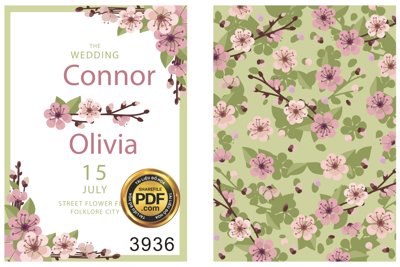 File gốc Vector wedding Invitation #171 file PDF (in mica) cắt laser