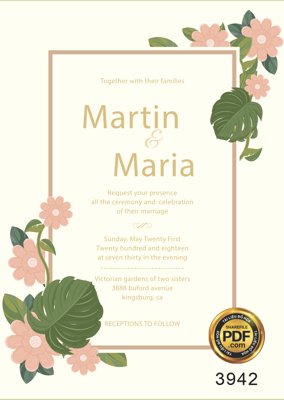 File gốc Vector wedding Invitation #178 file PDF (trang trí) cho phòng khách