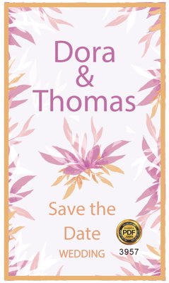 File gốc Vector wedding Invitation #193 file PDF (in lụa) tranh thuận buồm