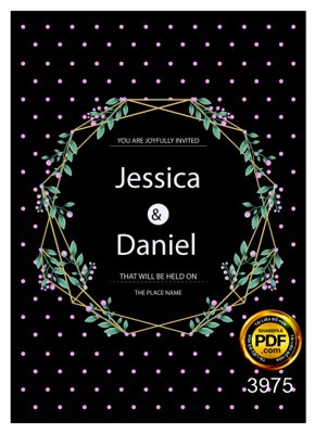 Tải file Vector wedding Invitation #211 file PDF (PSD) cho in tranh kính